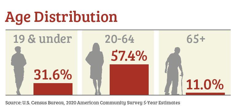 Infographic of age distribution in Port Wentworth, GA